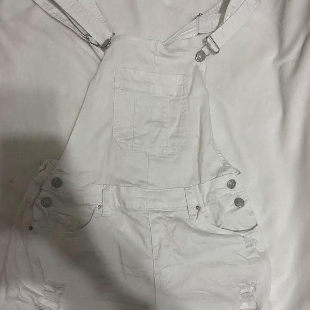 Girls white overalls